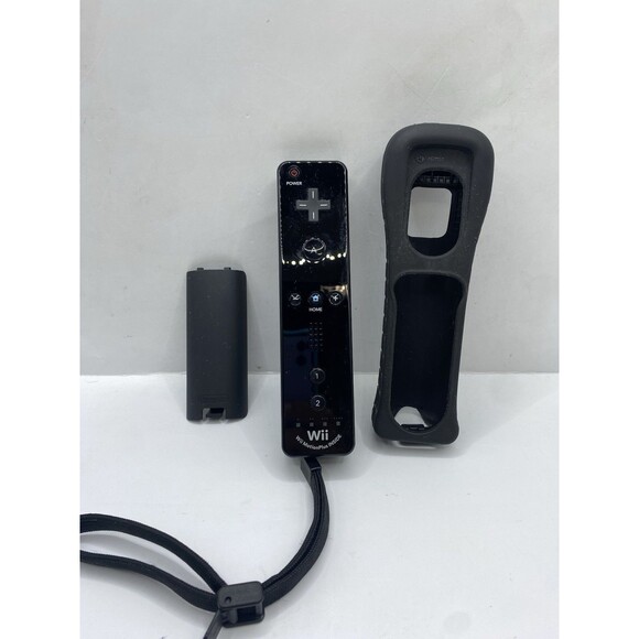 Official OEM Nintendo Wii Remote Black Controller Motion Plus Inside Wiimote - Picture 1 of 2